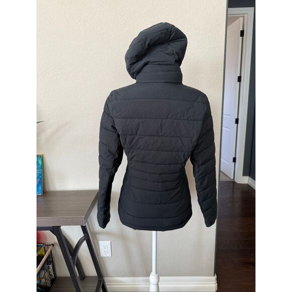 Abercrombie & Fitch Stretch Lightweight Hooded Puffer Jacket Black Small - Picture 3 of 8